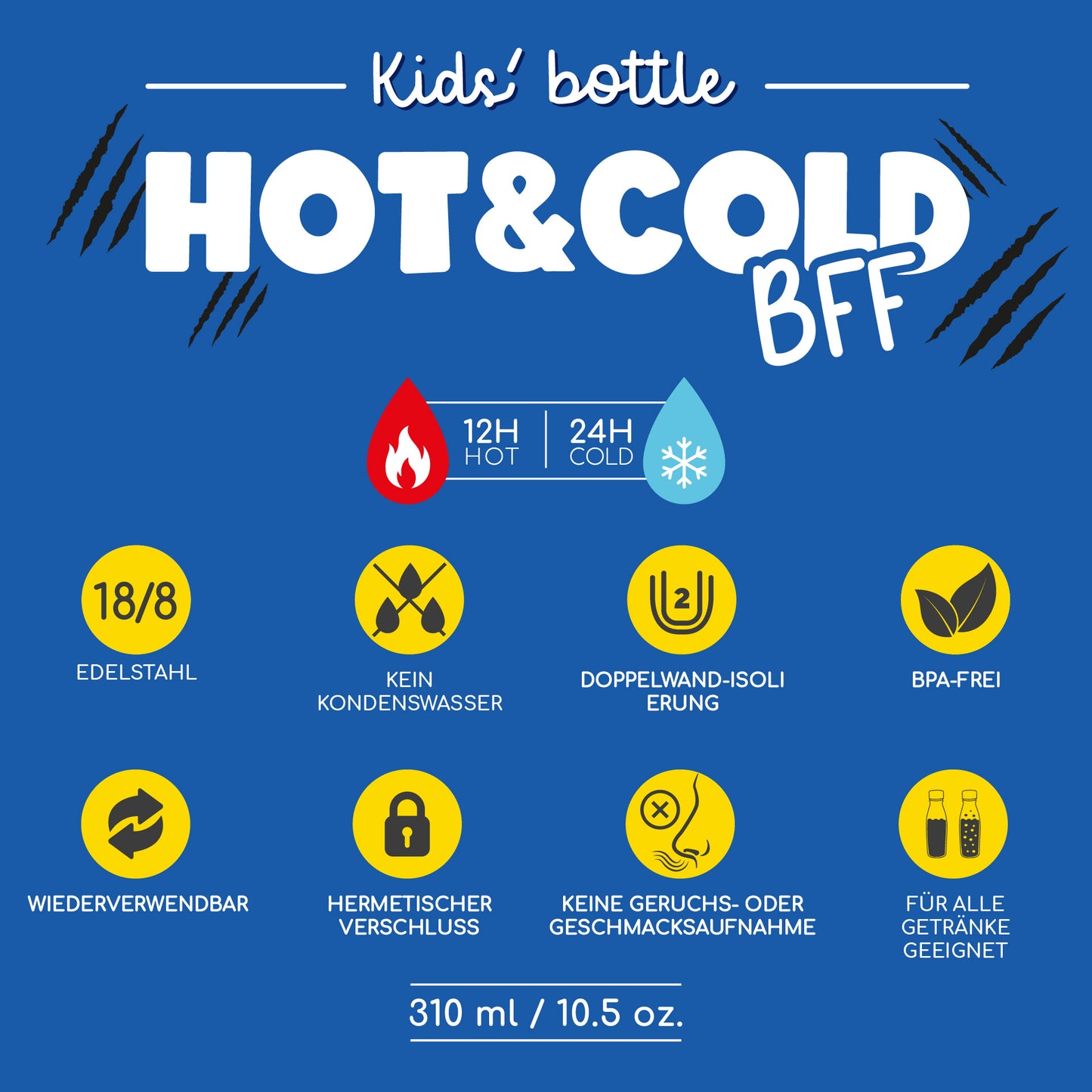 Thermosflasche für Kinder - Tiger - Hot&Cold BFF