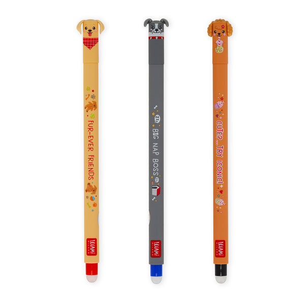 Set mit 3 Löschbaren Gelstiften - Erasable Pen - Fur-ever Friends - max. 3 Bestellmenge