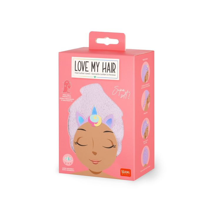 Turban-Handtuch für die Haare Unicorn - Love my Hair