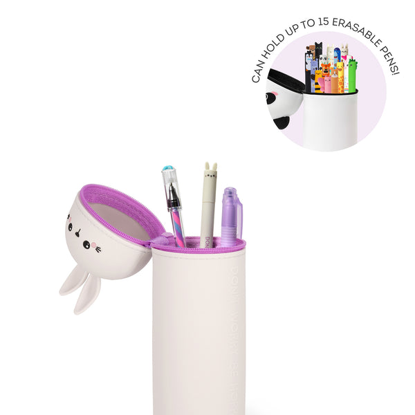 2-in-1-Federmäppchen aus Silikon Bunny „Don’t Worry Be Hoppy“