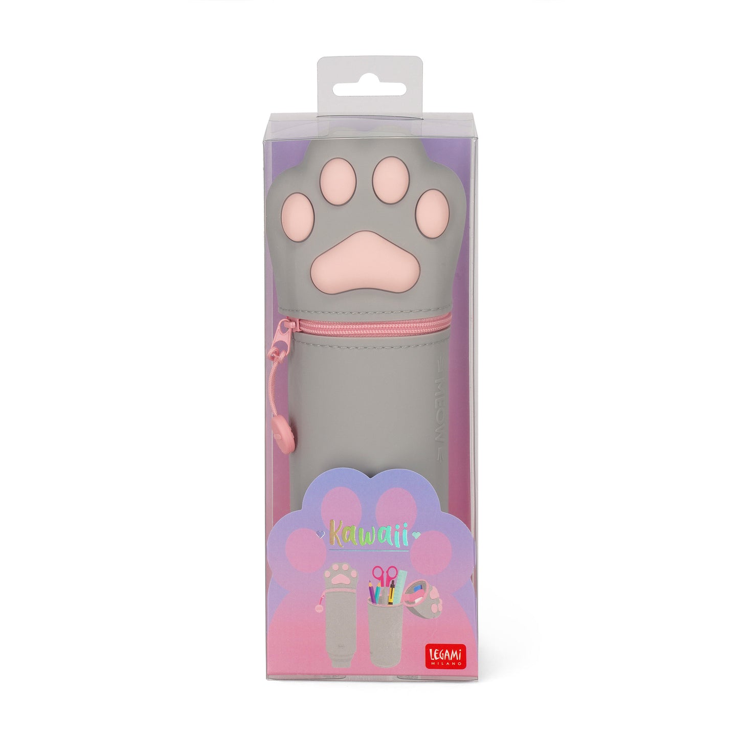 2-in-1-Federmäppchen aus Silikon Kitty Paw
