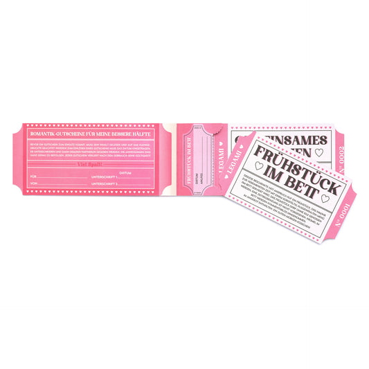 Block mit 24 romantischen Gutscheinen - Deutsch - Gift Vouchers