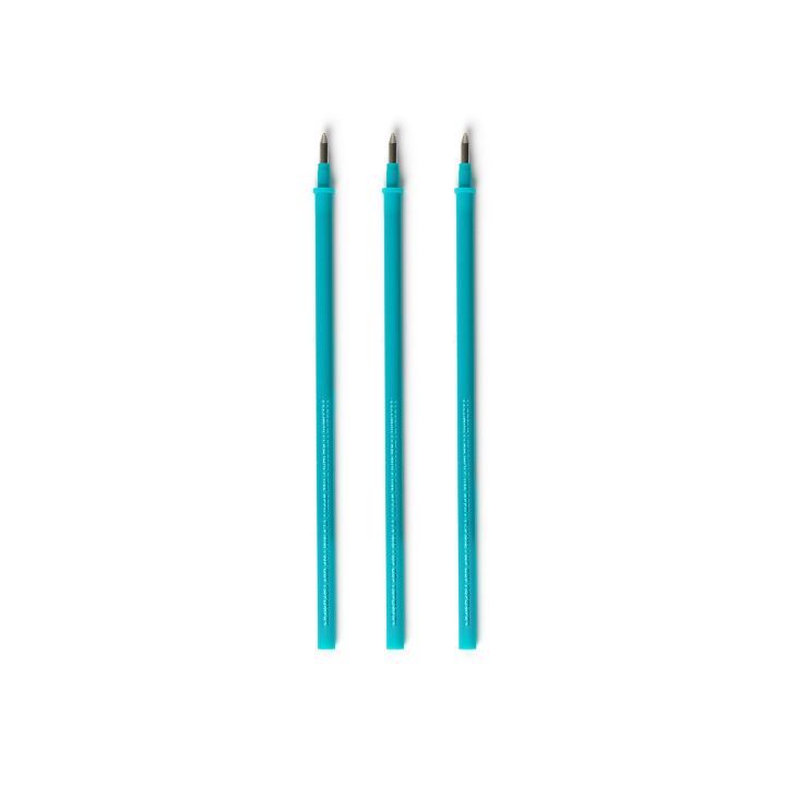 3 PCS ERASABLE GEL PEN REFILLS - 0,7 MM - TURQUOISE INK