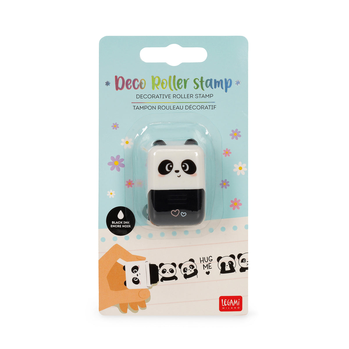 Legami Deko-Rollstempel - Panda - Deco Roller Stamp - Black ink