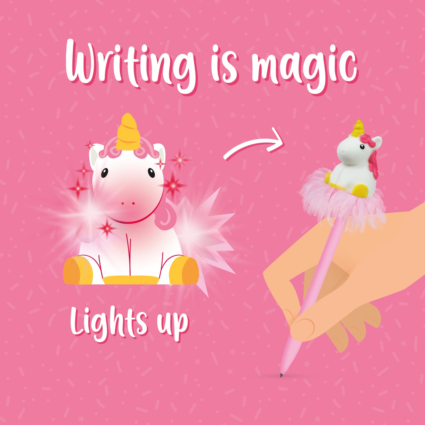 Leuchtender Kugelschreiber - Unicorn - Writing is Magic
