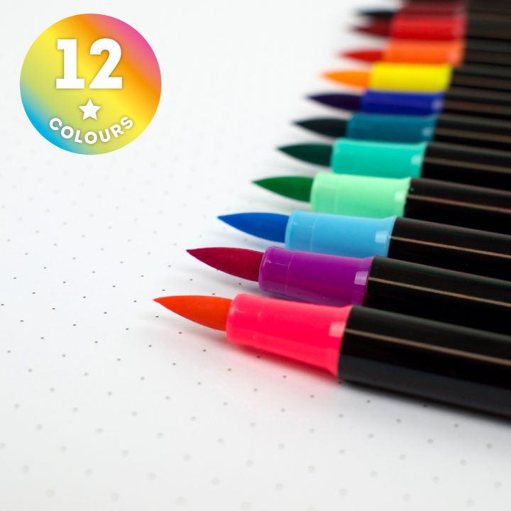 Set mit 12 Pinselstiften Bright Colours - Brush Markers
