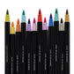 BRUSH MARKERS - SET OF 12 BRUSH MARKERS - PASTEL COLOURS - MULTICOLOR INK