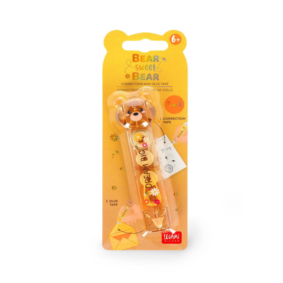 Legami 2-in-1 Korrekturroller und Kleberoller - Bear Sweet Bear