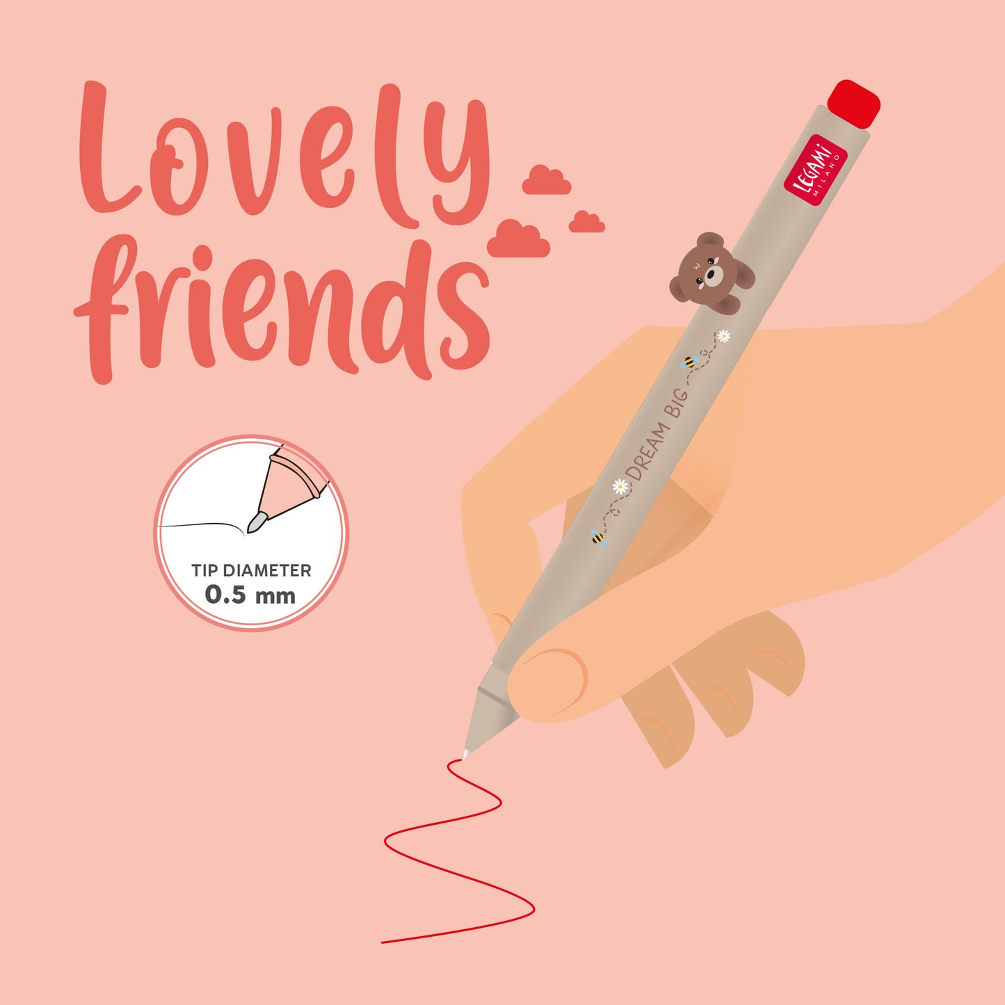 Gelstift mit Deko-Tierchen Teddy Bear „Dream Big“ - Lovely Friends (Restyle)
