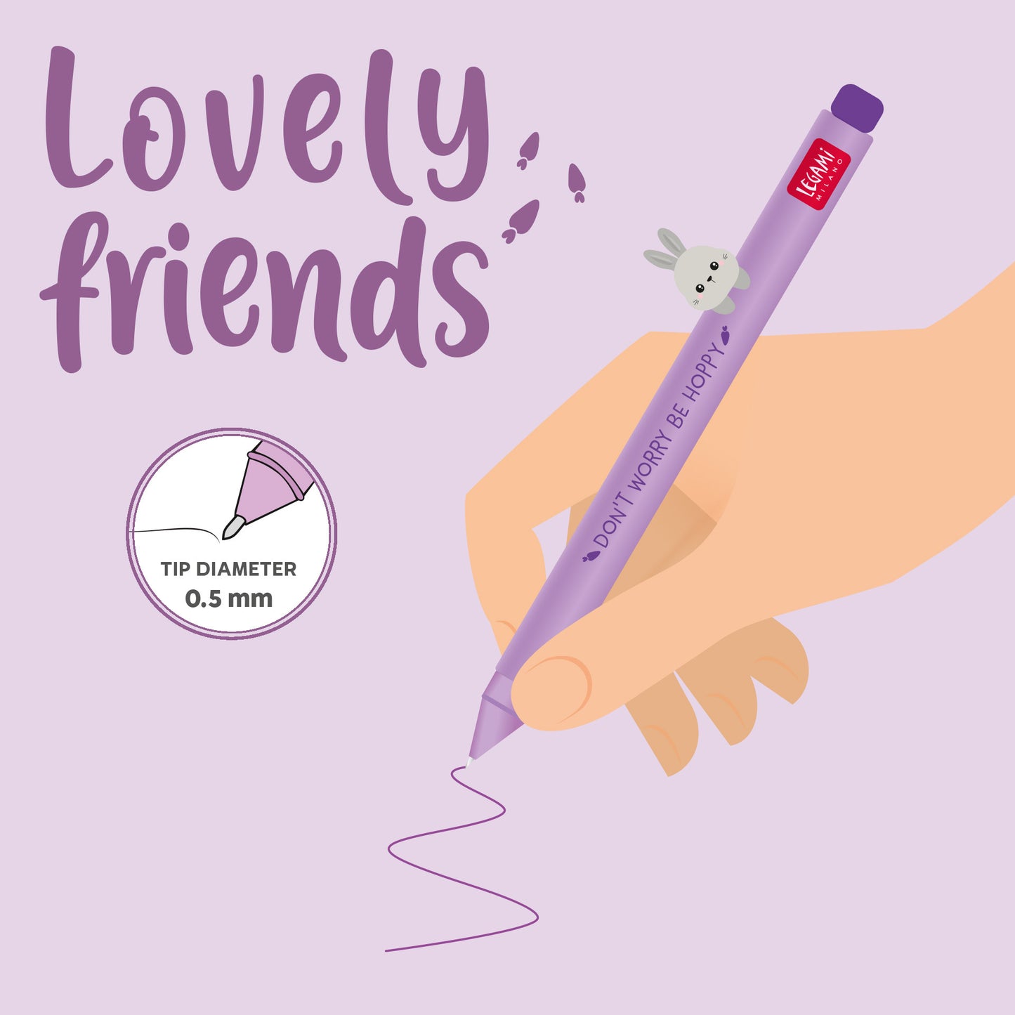Gelstift mit Deko-Tierchen Bunny „Don’t Worry Be Hoppy“ - Lovely Friends (Restyle)