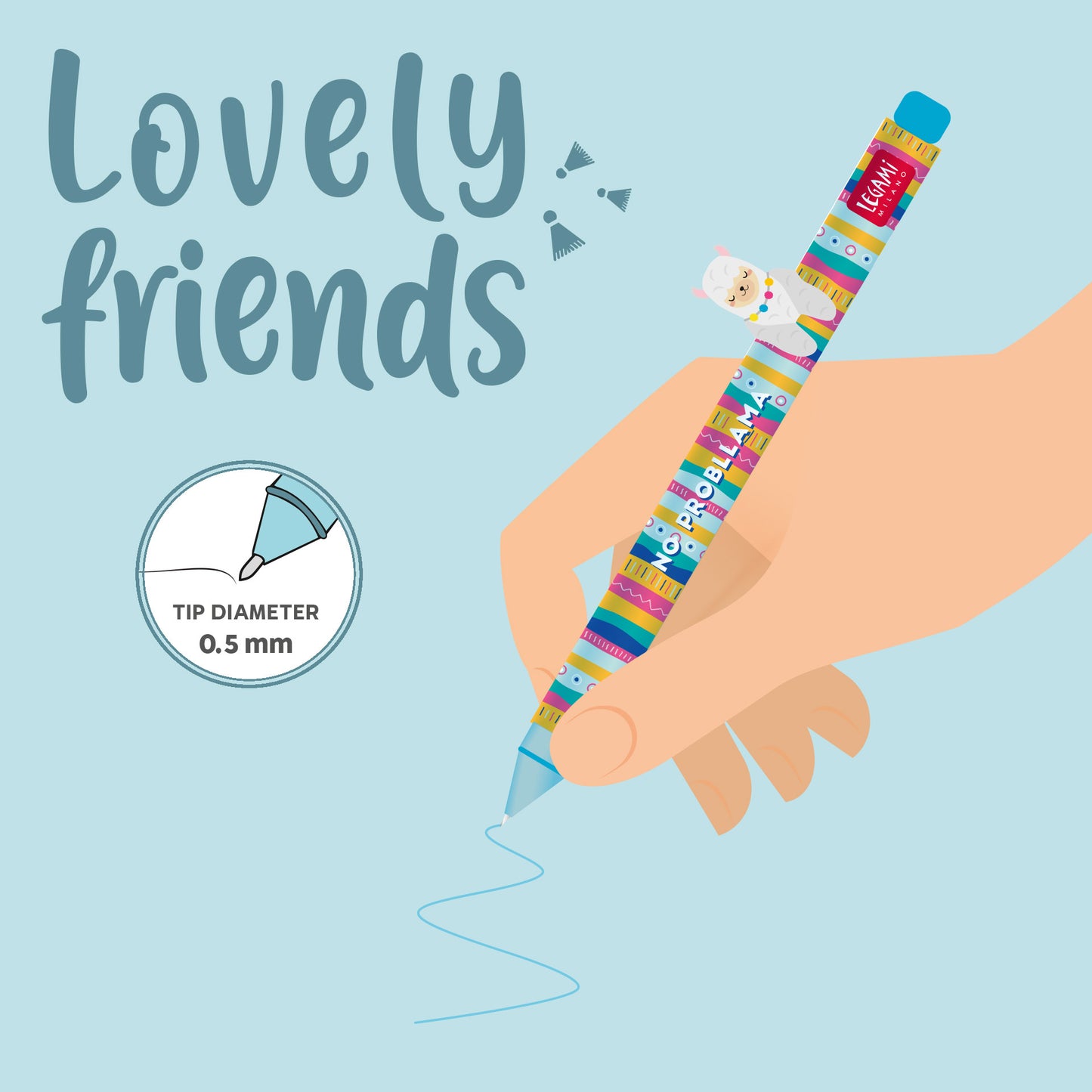 Gelstift mit Deko-Tierchen Llama „No Probllama“ - Lovely Friends (Restyle)