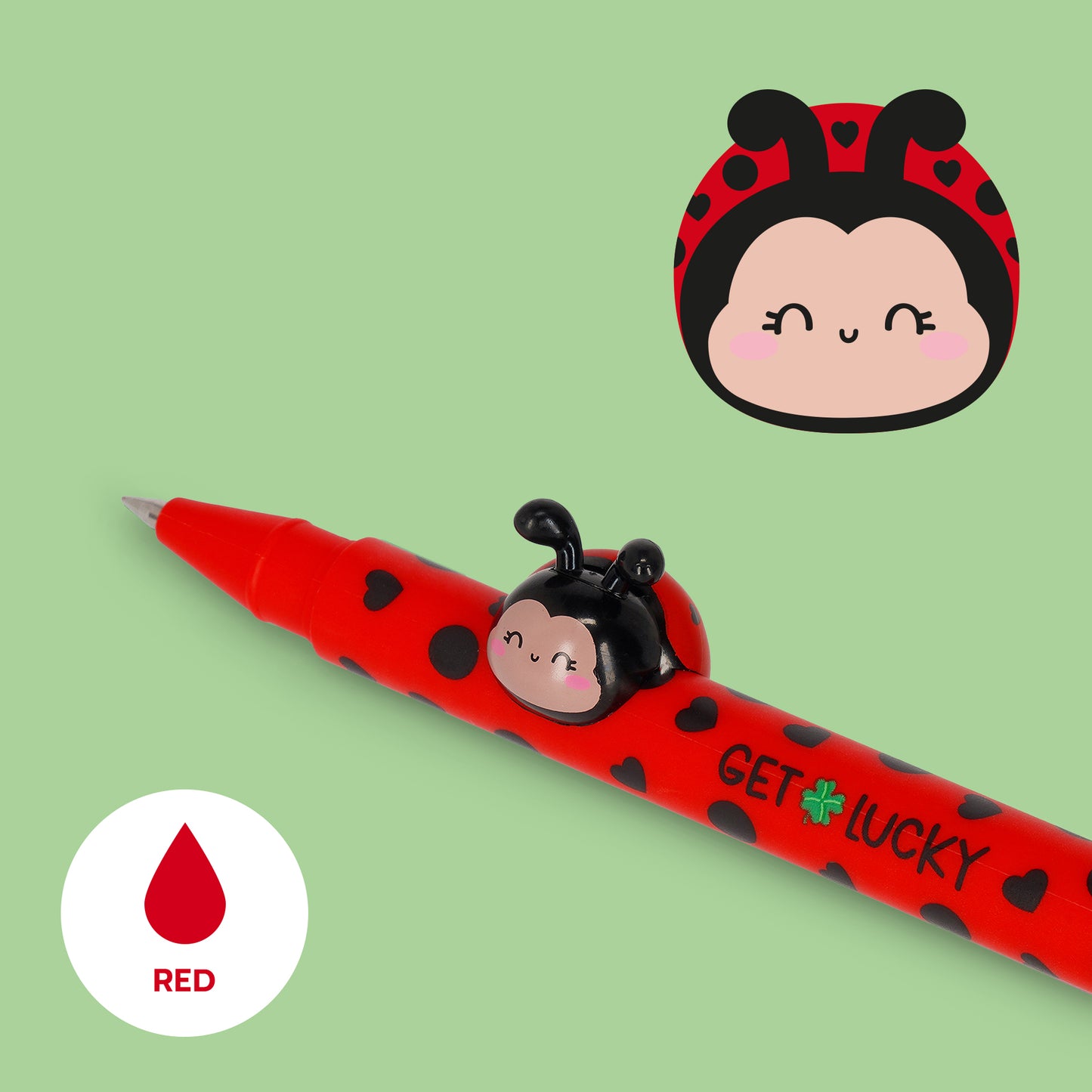 Gelstift mit Deko-Tierchen Ladybug „Get Lucky“ - Lovely Friends