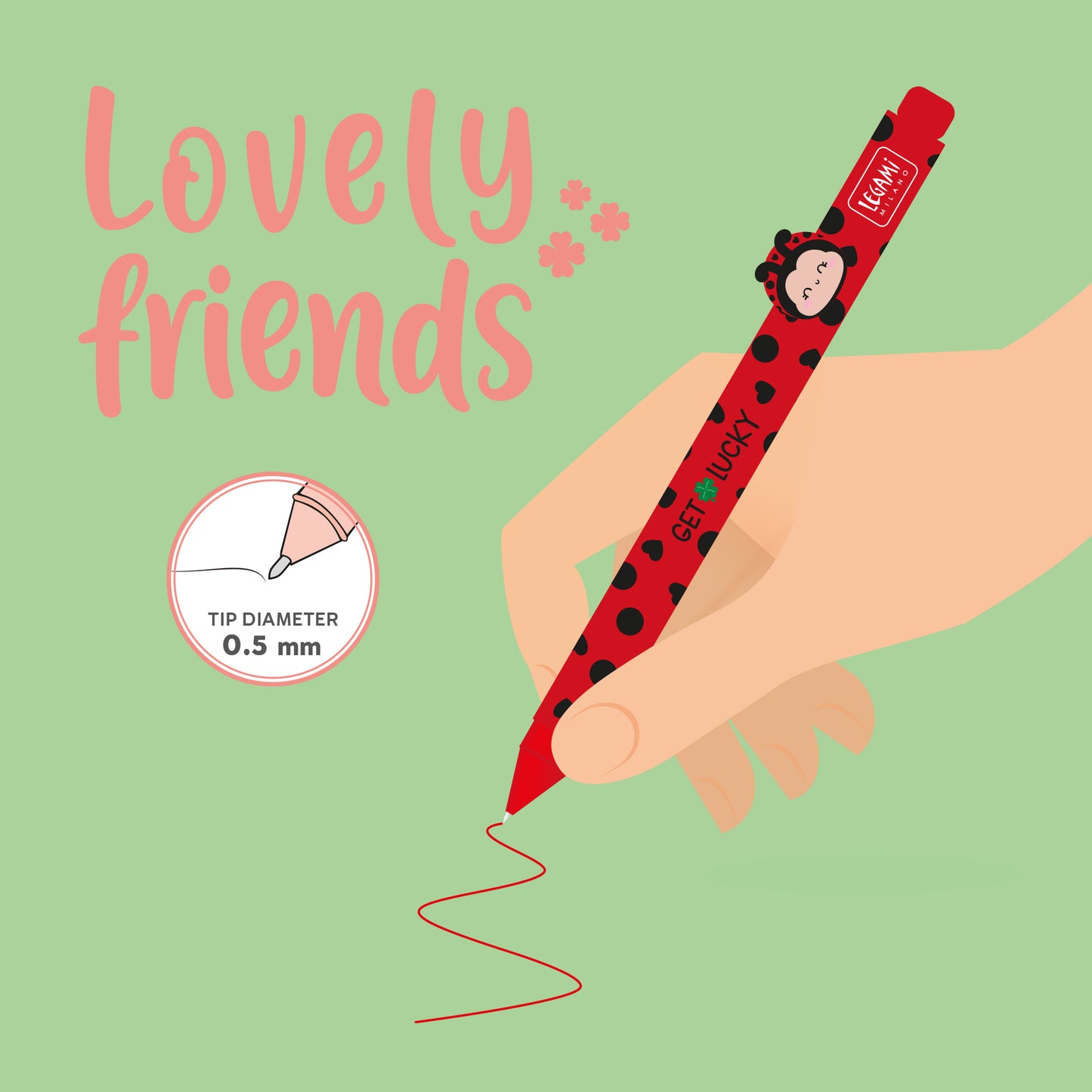 Legami Lovely Friends Set mit 15 Gelstiften