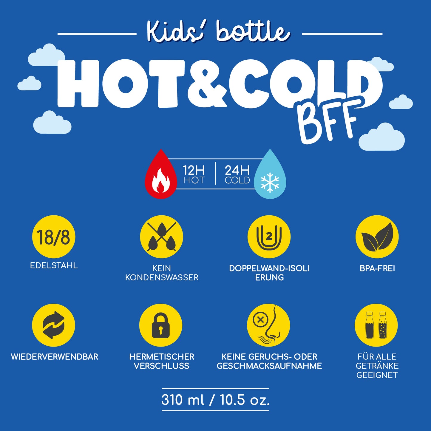 Thermosflasche für Kinder - Giraffe - Hot&Cold BFF
