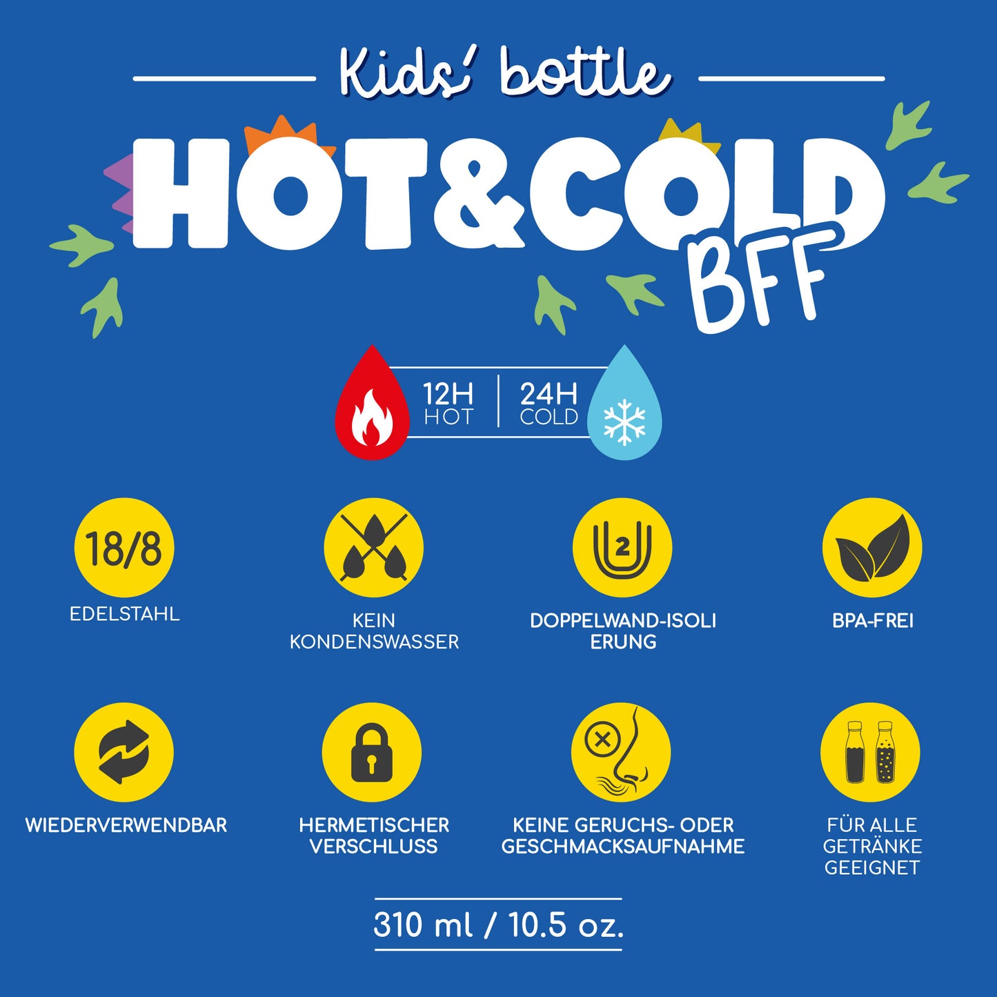Thermosflasche für Kinder - Dino - Hot&Cold BFF