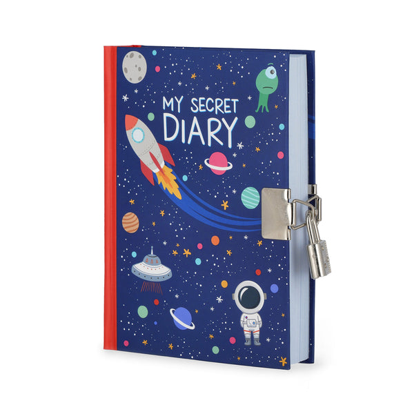 Geheimes Tagebuch mit illustriertem Hardcover und Vorhängeschloss - Space - My Secret Diary