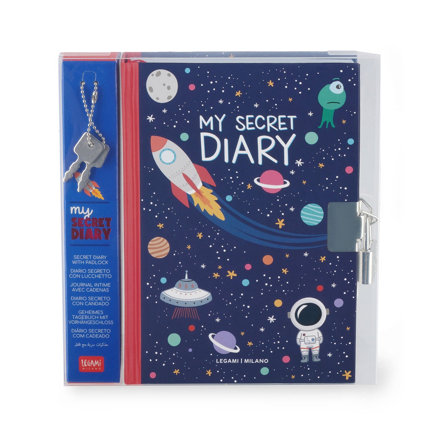 Geheimes Tagebuch mit illustriertem Hardcover und Vorhängeschloss - Space - My Secret Diary