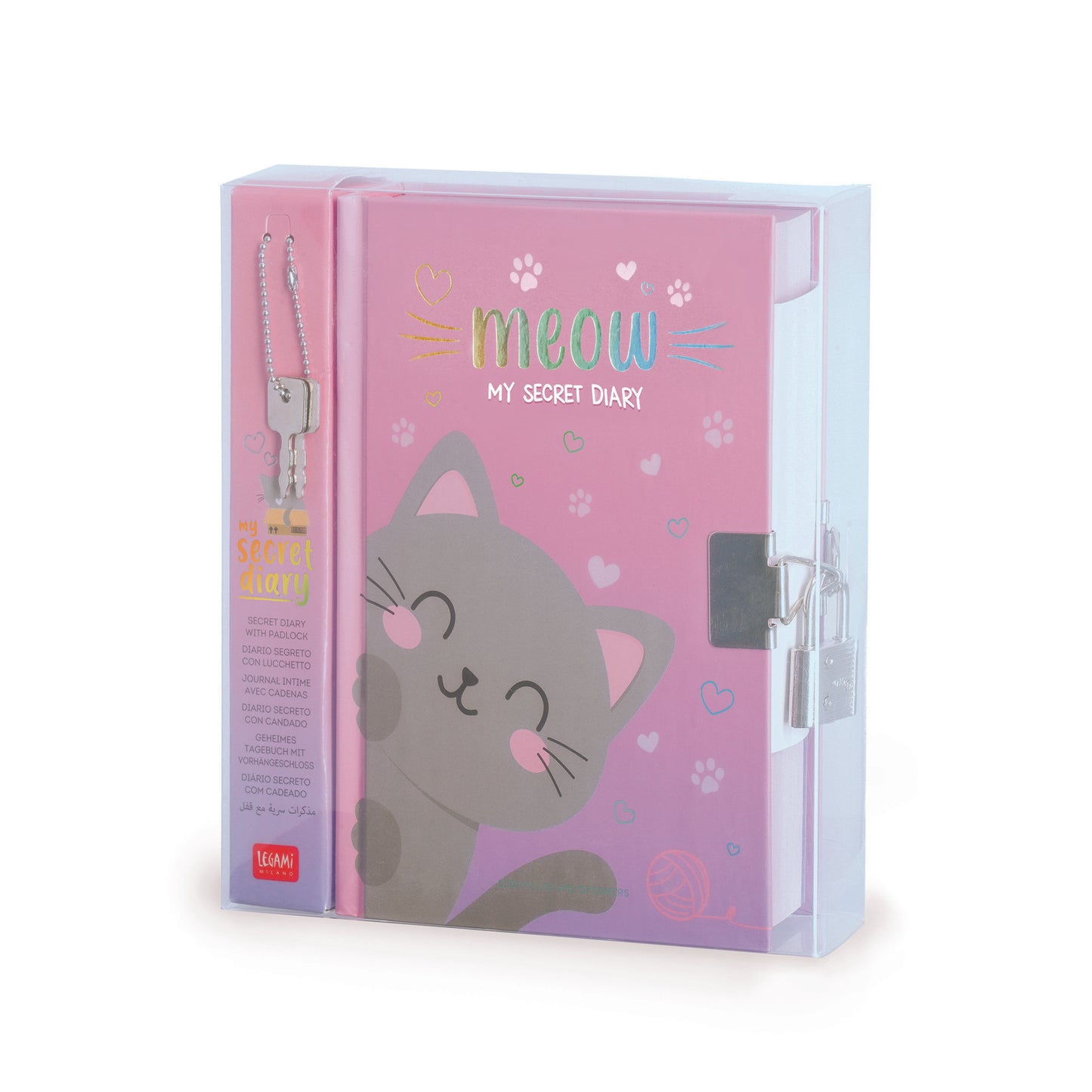 Geheimes Tagebuch mit illustriertem Hardcover und Vorhängeschloss - Kitty - My Secret Diary
