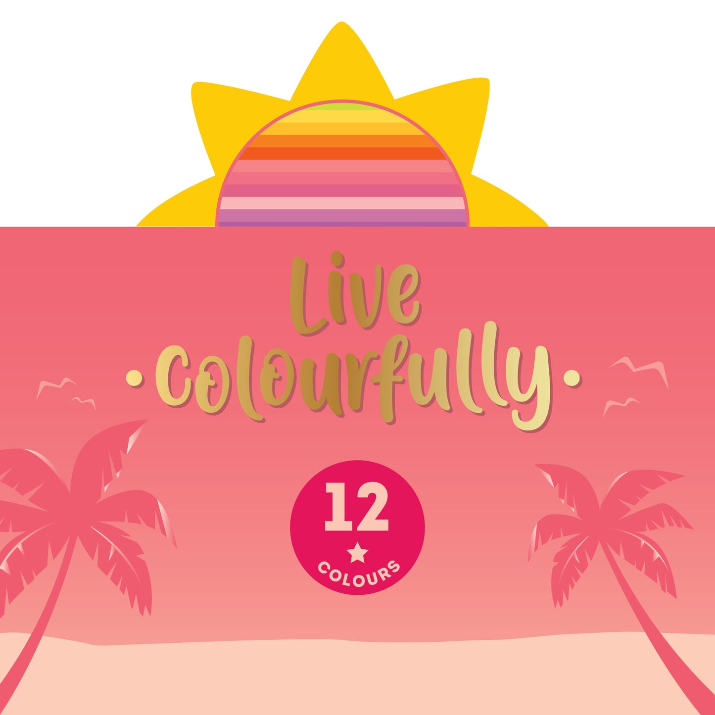 Set mit 12 Buntstiften Sunset Palette - Live Colourfully