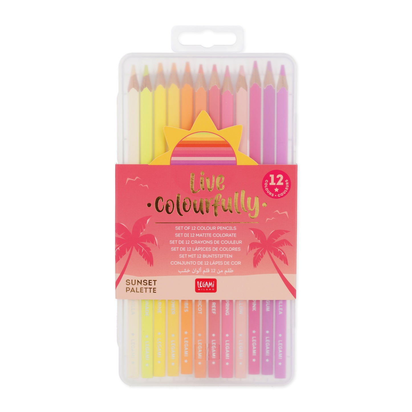 Set mit 12 Buntstiften Sunset Palette - Live Colourfully