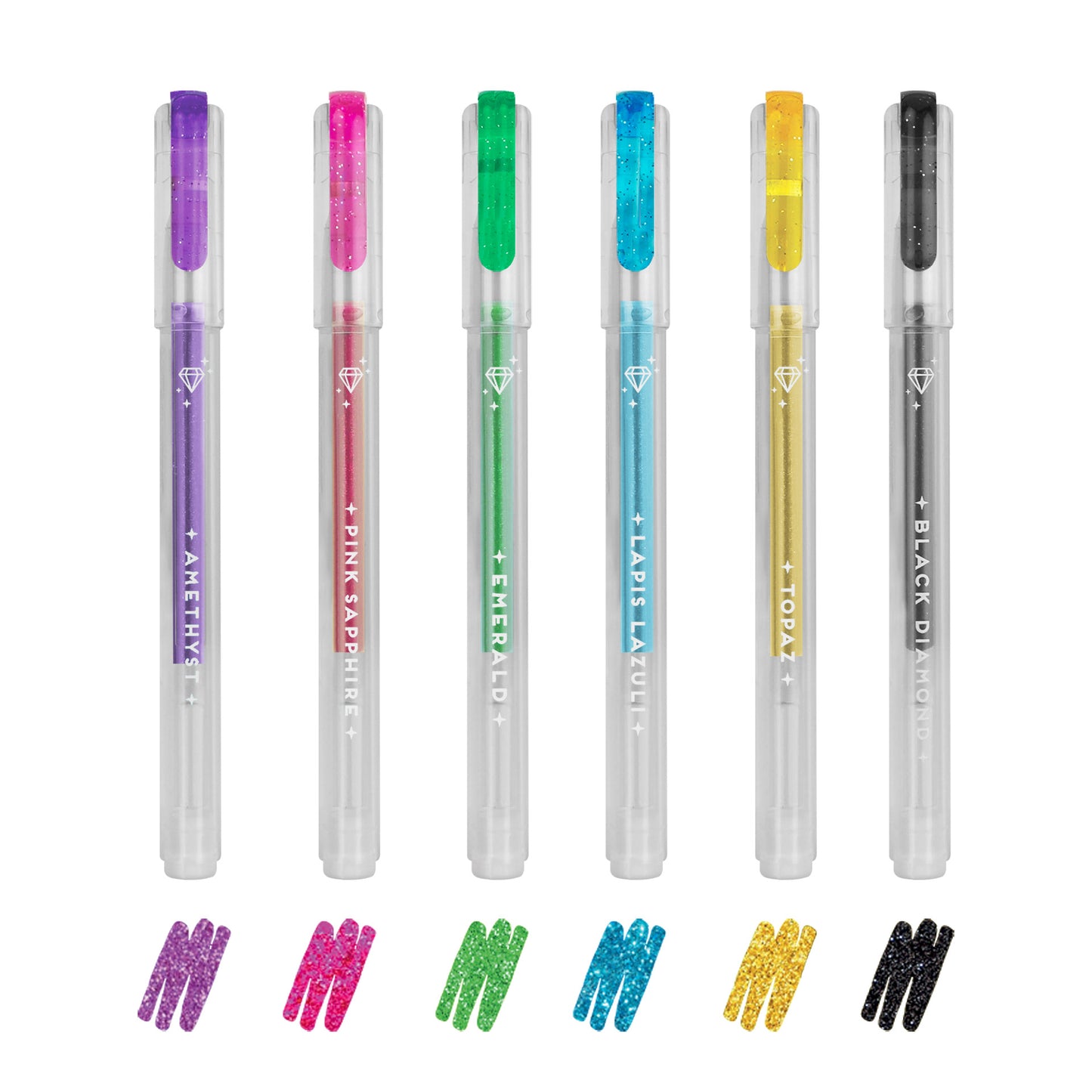 6er-Set aus glitzernden Mini-Gelstiften - Shine Like a Diamond