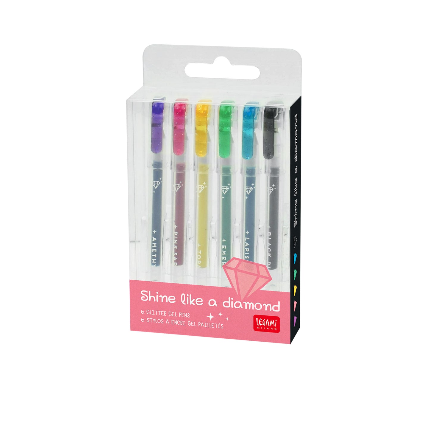 6er-Set aus glitzernden Mini-Gelstiften - Shine Like a Diamond