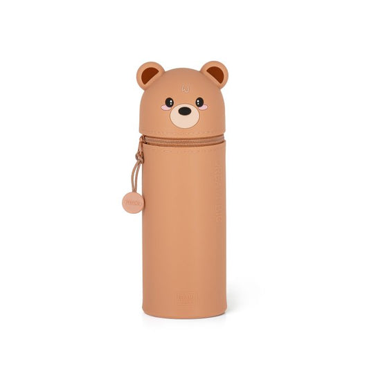 KAWAII - 2-IN-1 SILICONE PENCIL CASE - TEDDY BEAR