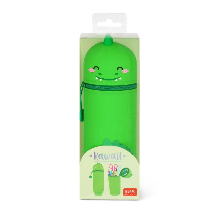 KAWAII - 2-IN-1 SILICONE PENCIL CASE - DINO