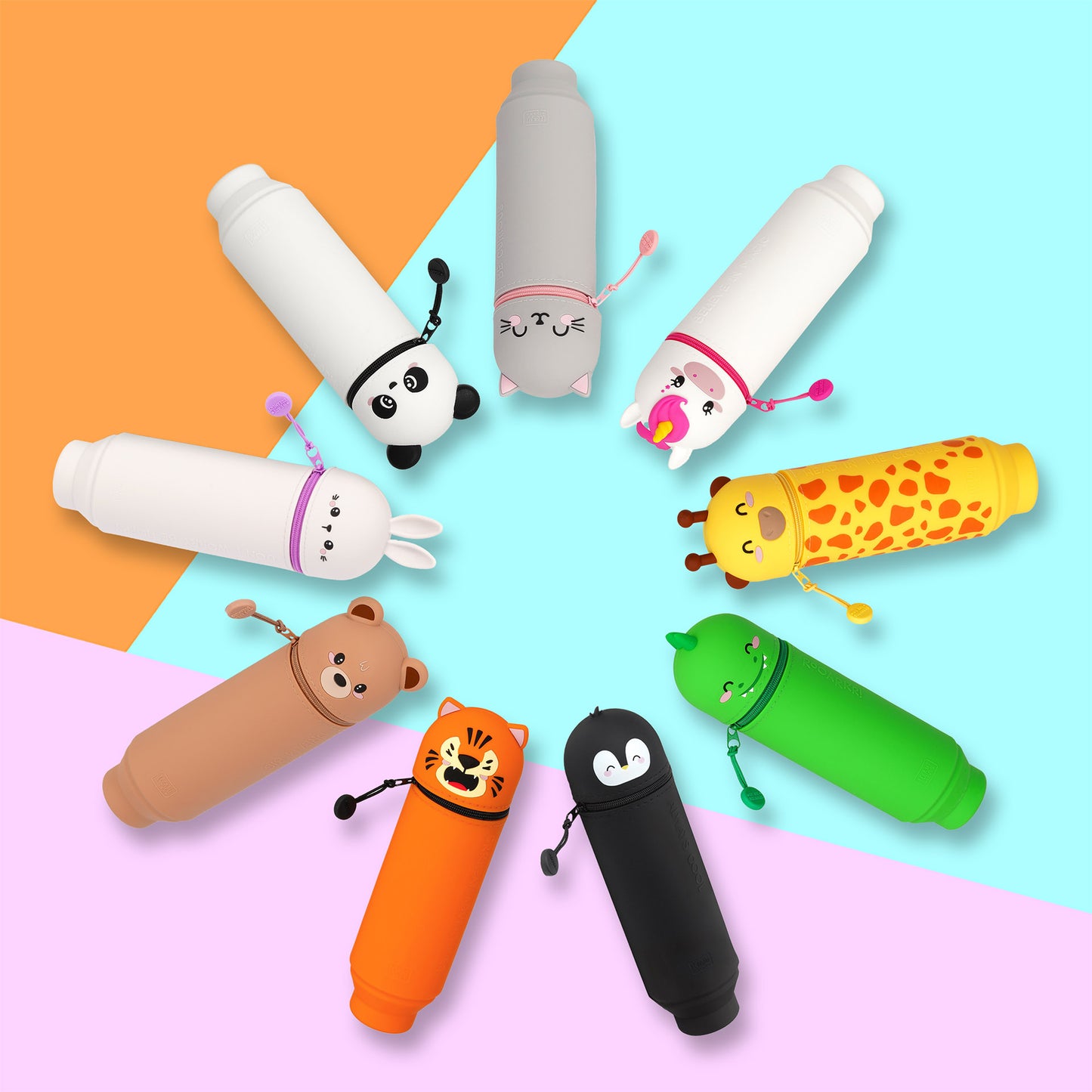 2-in-1-Federmäppchen aus Silikon Bunny „Don’t Worry Be Hoppy“