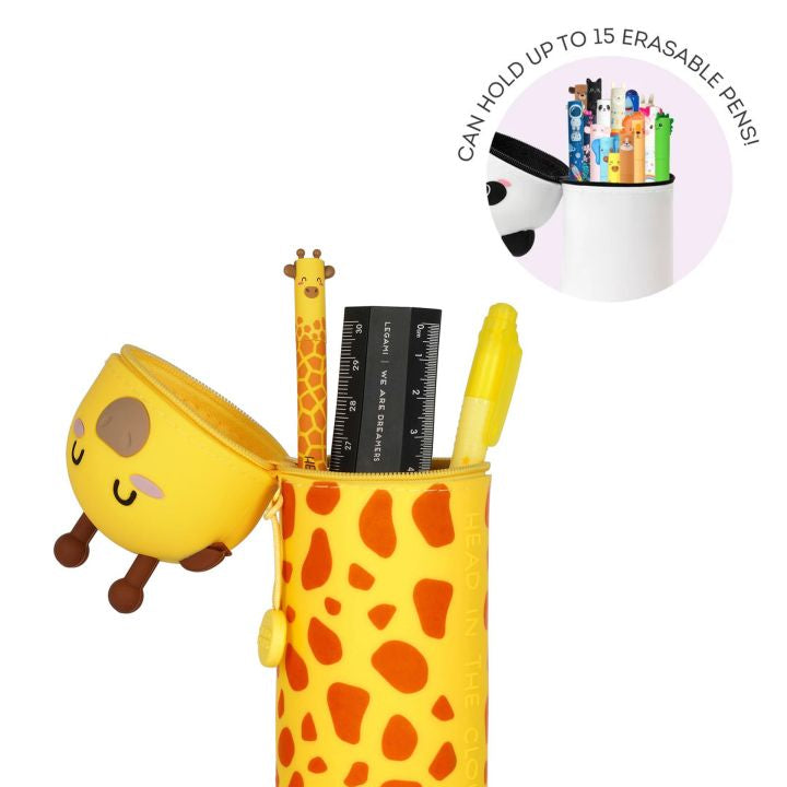 KAWAII - 2-IN-1 SILICONE PENCIL CASE - GIRAFFE