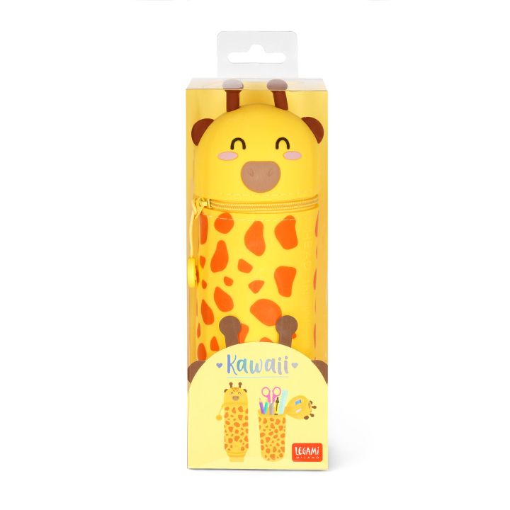 KAWAII - 2-IN-1 SILICONE PENCIL CASE - GIRAFFE