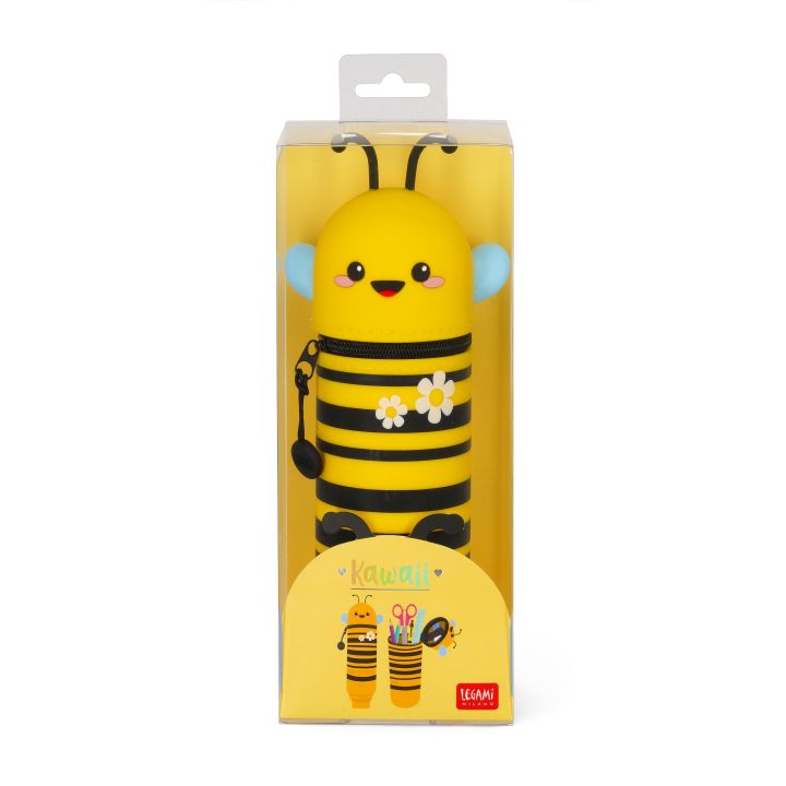 KAWAII - 2-IN-1 SILICONE PENCIL CASE - BEE