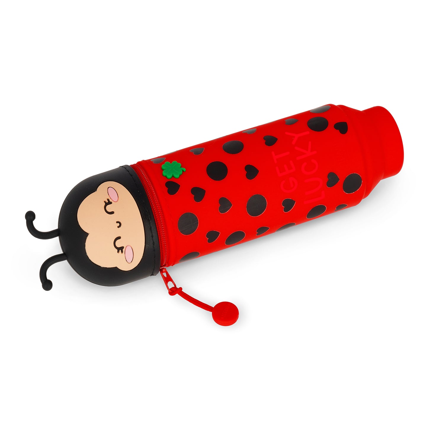 2-in-1 Silicone Ladybug "Get Lucky" Pencil Case