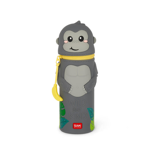 Legami 2-in-1-Federmäppchen aus Silikon Gorilla „Wild but Kind“ - Kawaii