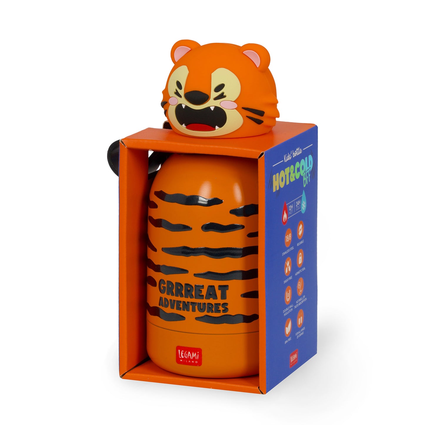 Thermosflasche für Kinder - Tiger - Hot&Cold BFF