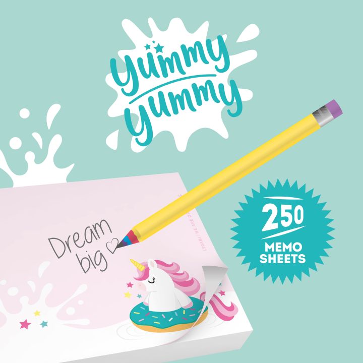 YUMMY YUMMY - MEMO PAD - MEMO SHEETS - UNICORN