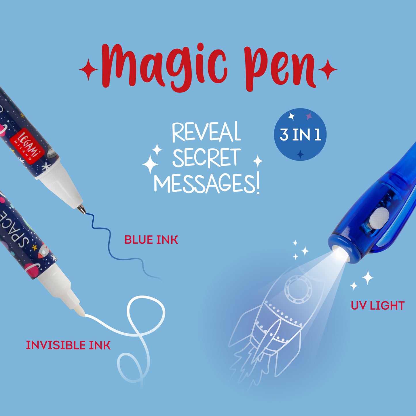 Gelstift mit Unsichtbarer Tinte - Space - Magic Pen
