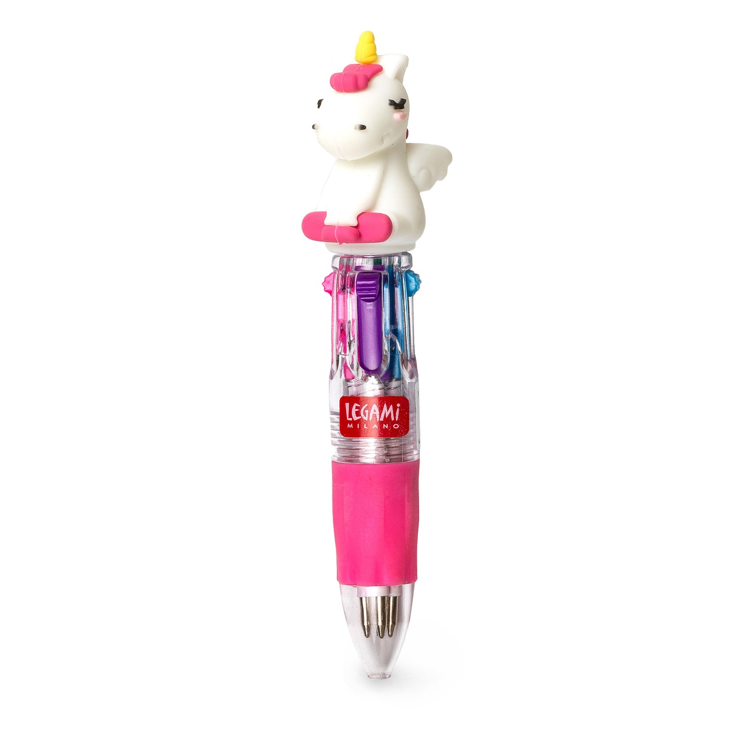 Mini-Kugelschreiber mit 4 Farben - Unicorn - Mini Magic Rainbow