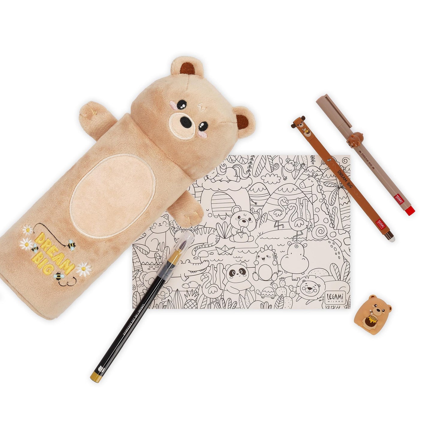 Flauschiges Federmäppchen Teddy Bear „Dream Big“ - Super Soft!