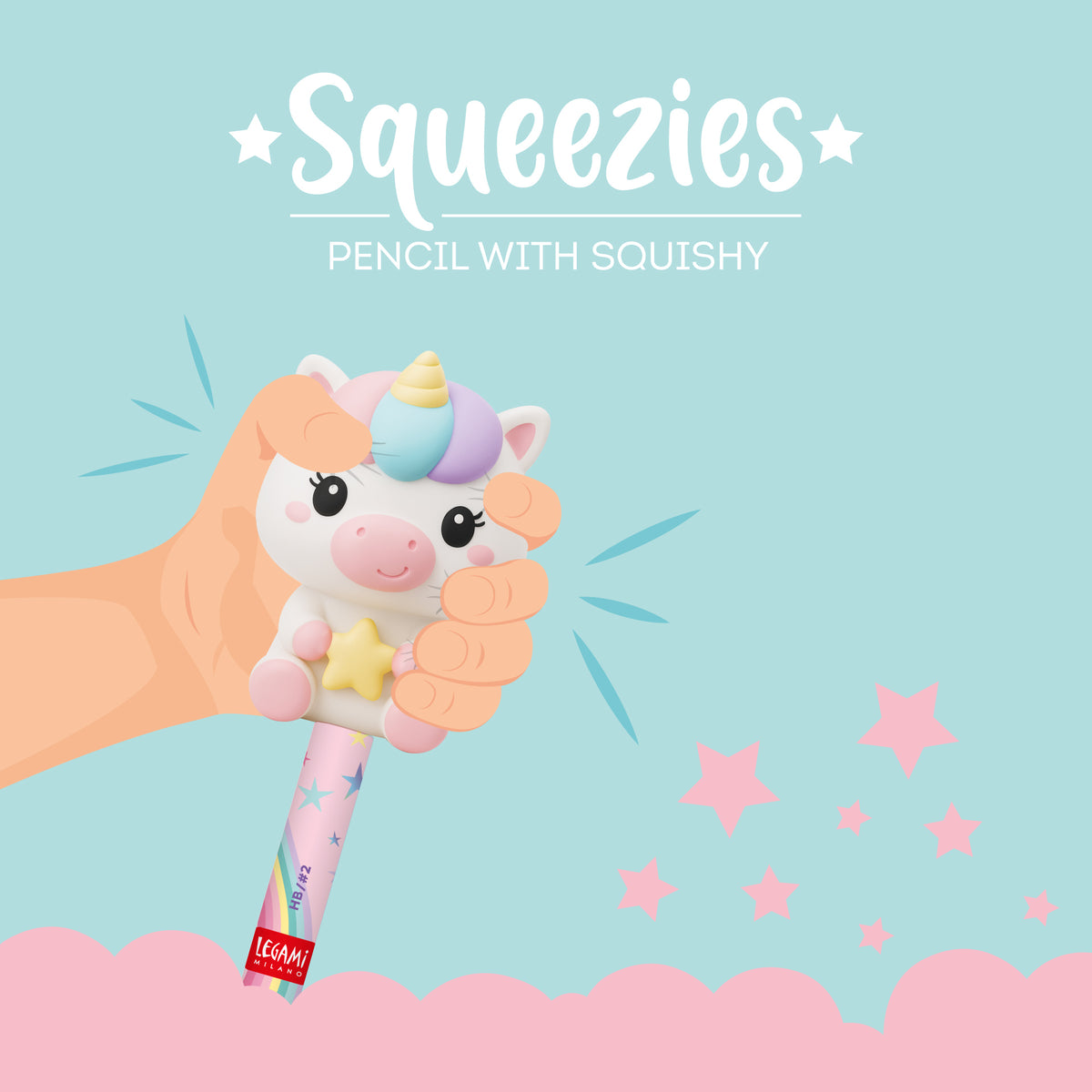 Legami Anti-Stress-Bleistift Unicorn „Believe In Magic“ - Squeezies