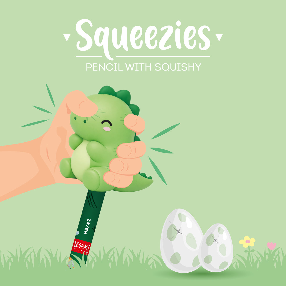 Legami Anti-Stress-Bleistift Dino „Rooarrr!“ - Squeezies