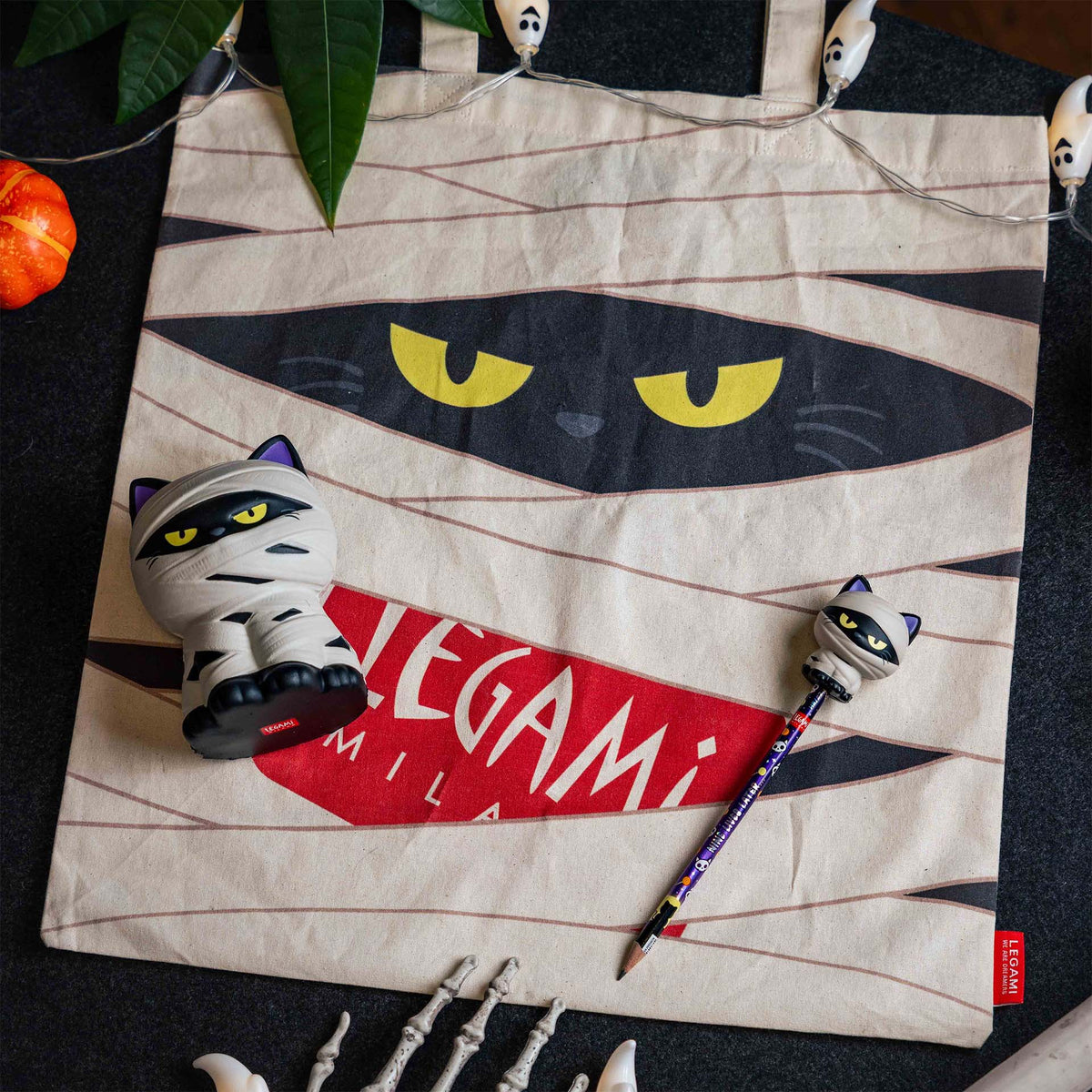 Legami Halloween-Anti-Stress-Bleistift Mummy Cat „Nine Lives Later“ - Squeezies