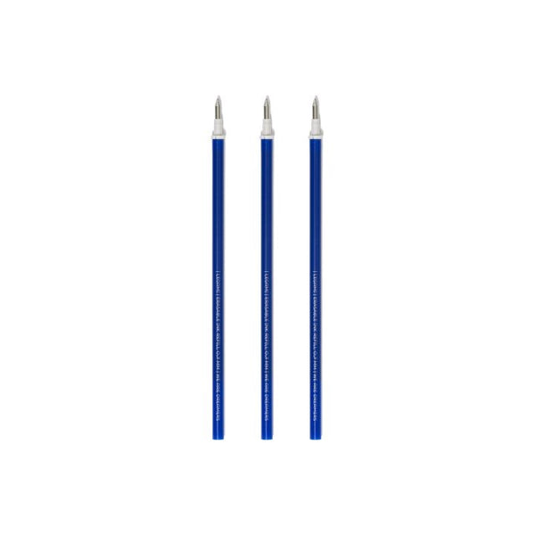3 PCS  ERASABLE GEL PEN REFILLS - 0,7 MM - BLUE INK