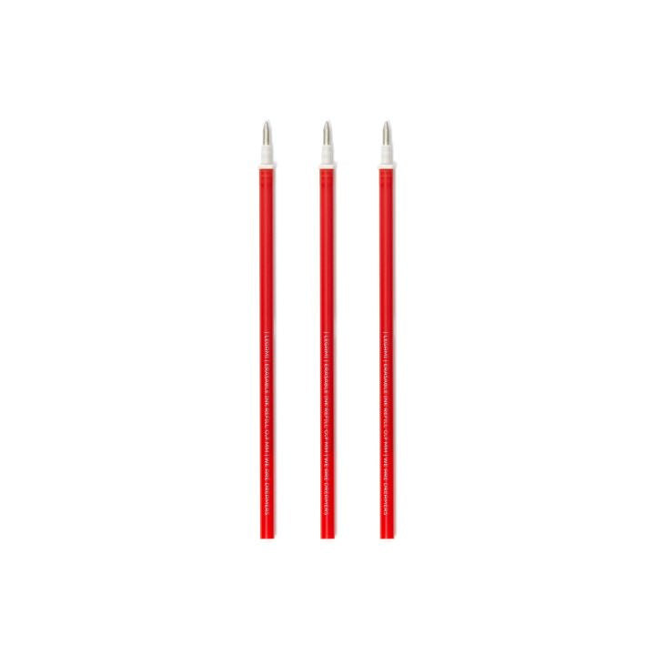 3 PCS  ERASABLE GEL PEN REFILLS - 0,7 MM - RED INK