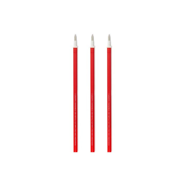 3 PCS  ERASABLE GEL PEN REFILLS - 0,7 MM - RED INK
