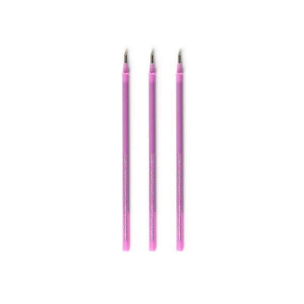 3 PCS  ERASABLE GEL PEN REFILLS - 0,7 MM - PURPLE INK