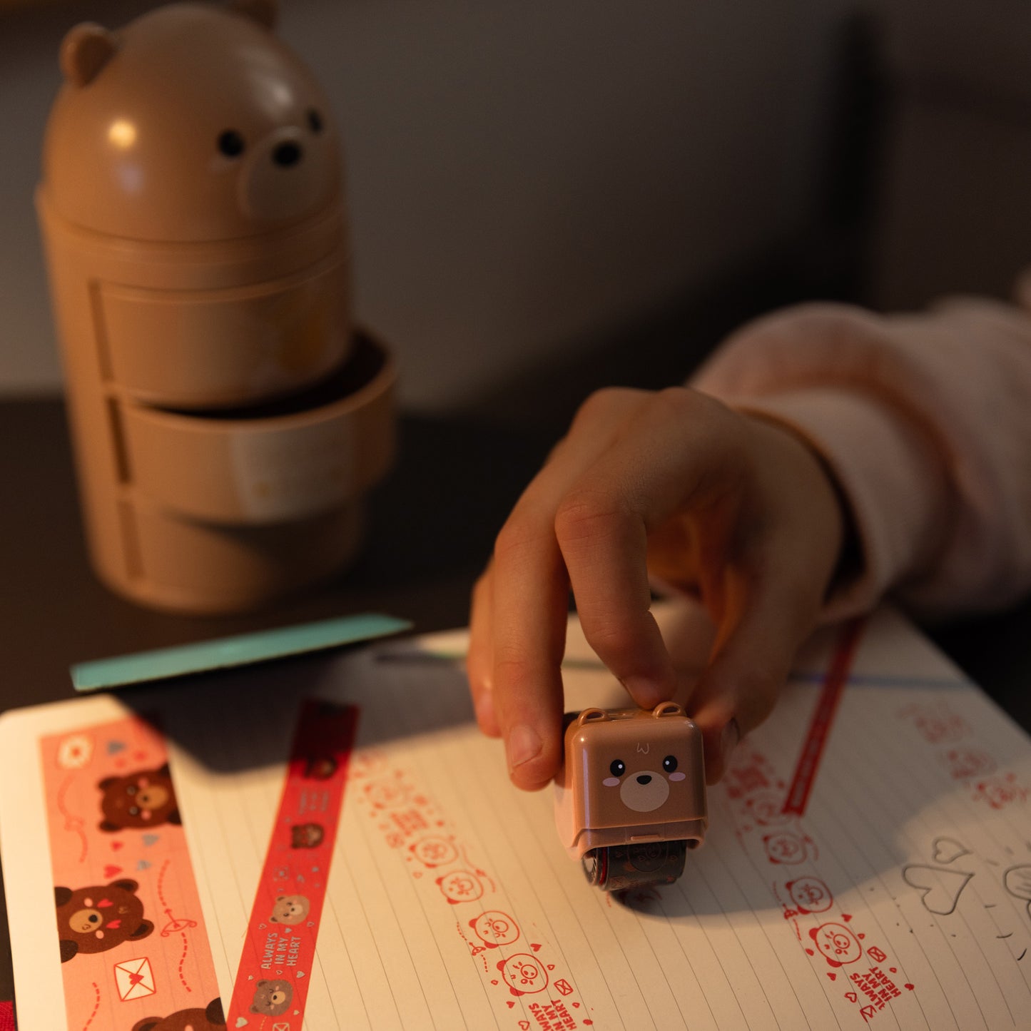 Deko-Rollstempel - Teddy Bear - Deco Roller Stamp