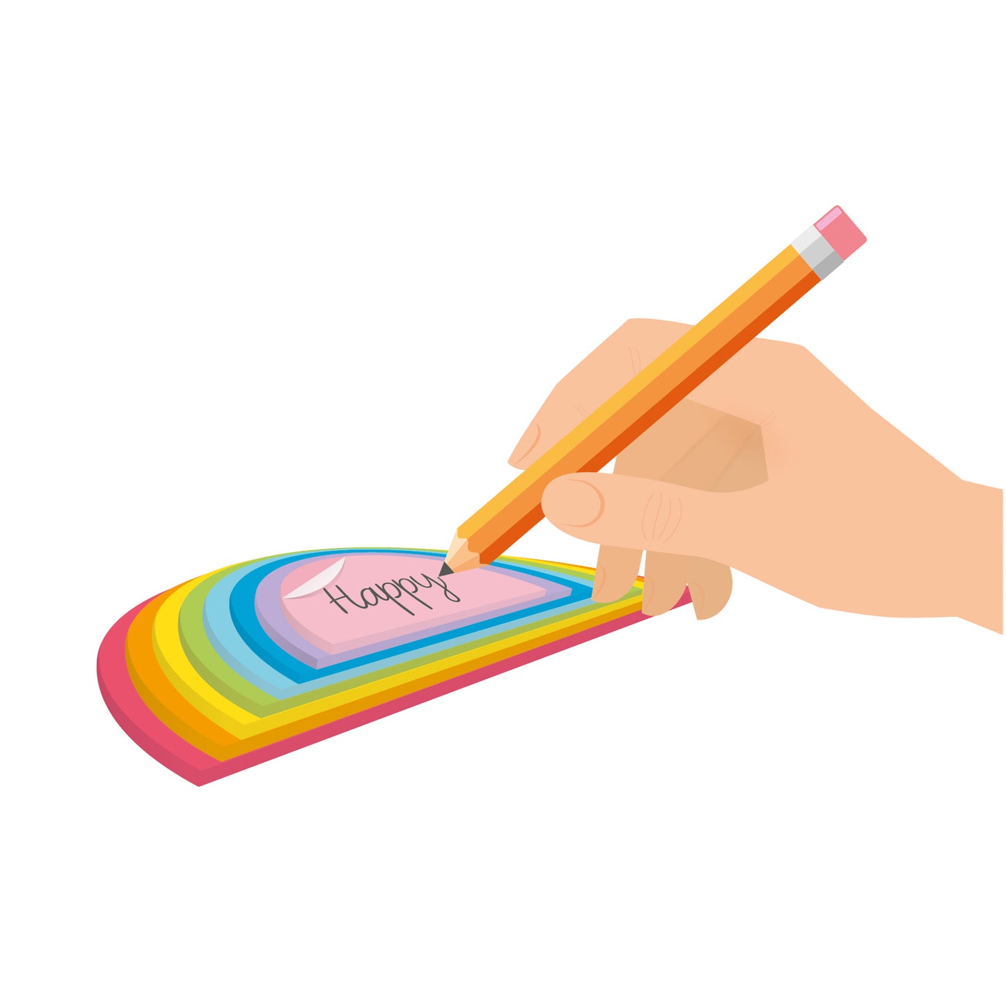 Notizblock mit Klebezettel - Rainbow Thoughts