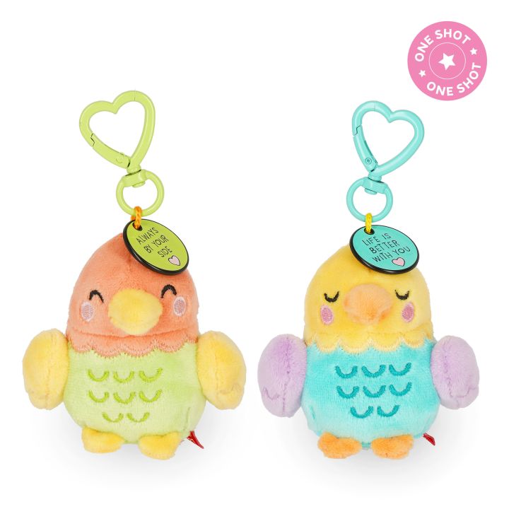 Super Soft tiny set of 2 plush key rings