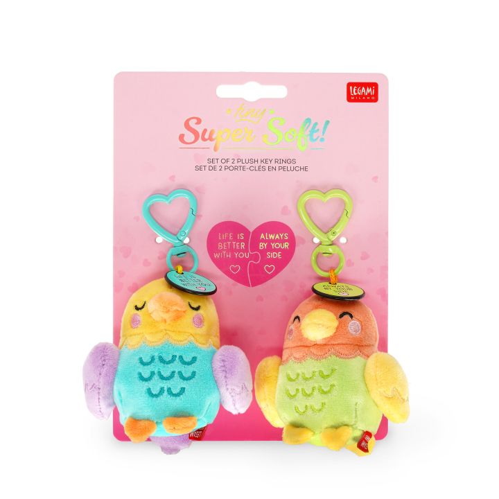 Super Soft tiny set of 2 plush key rings